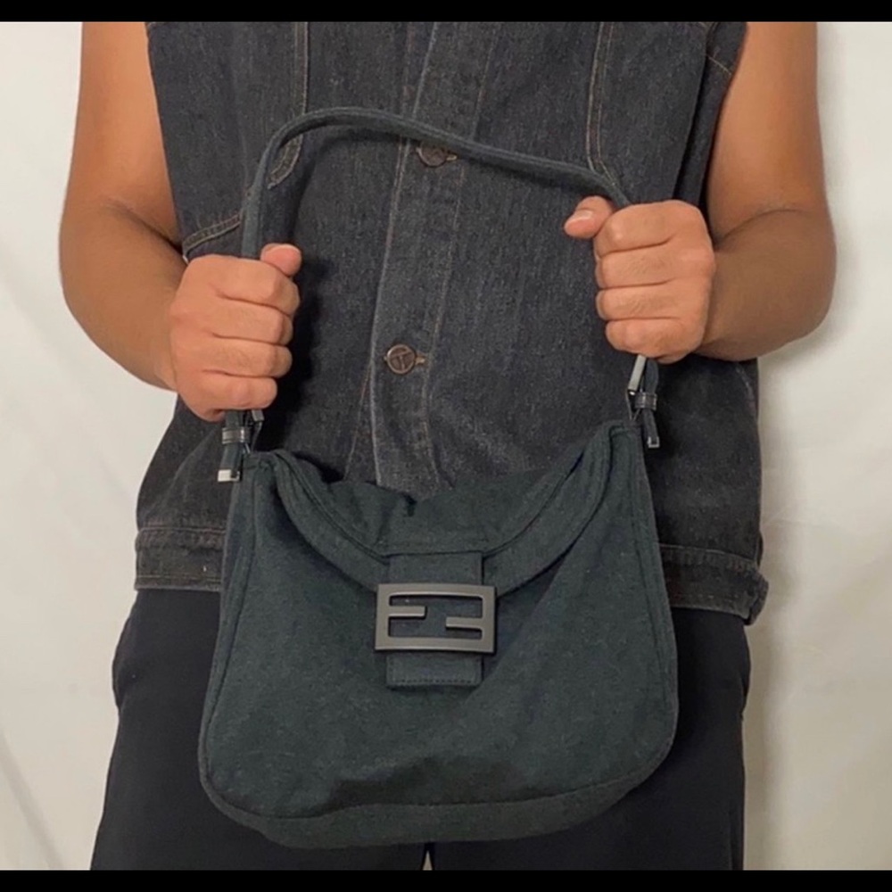 Fendi wool flap bag